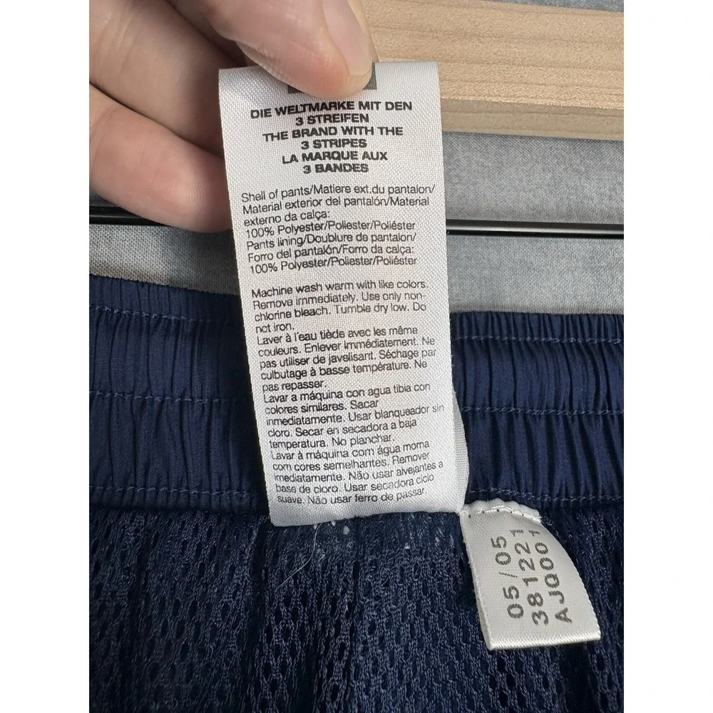 Vintage Y2K Adidas Track Pants Mens L Navy 3 Stripe Ankle Zip Baggy 2005